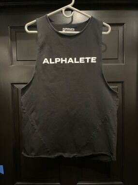 Alphalete Black Performance Fit Tee with White Print